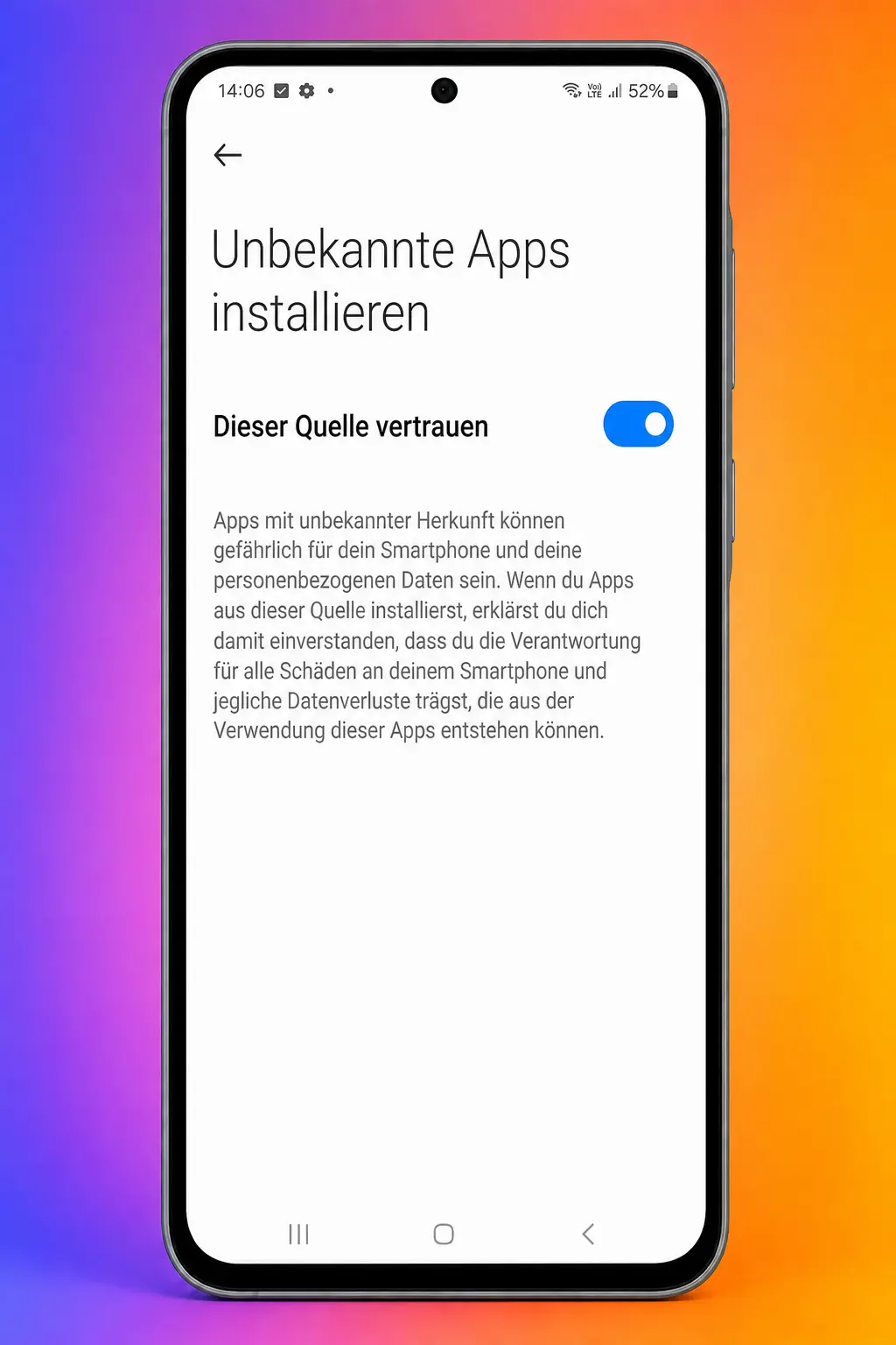 Anleitung zur Installation der Spinrollz Android APK auf dem Smartphone