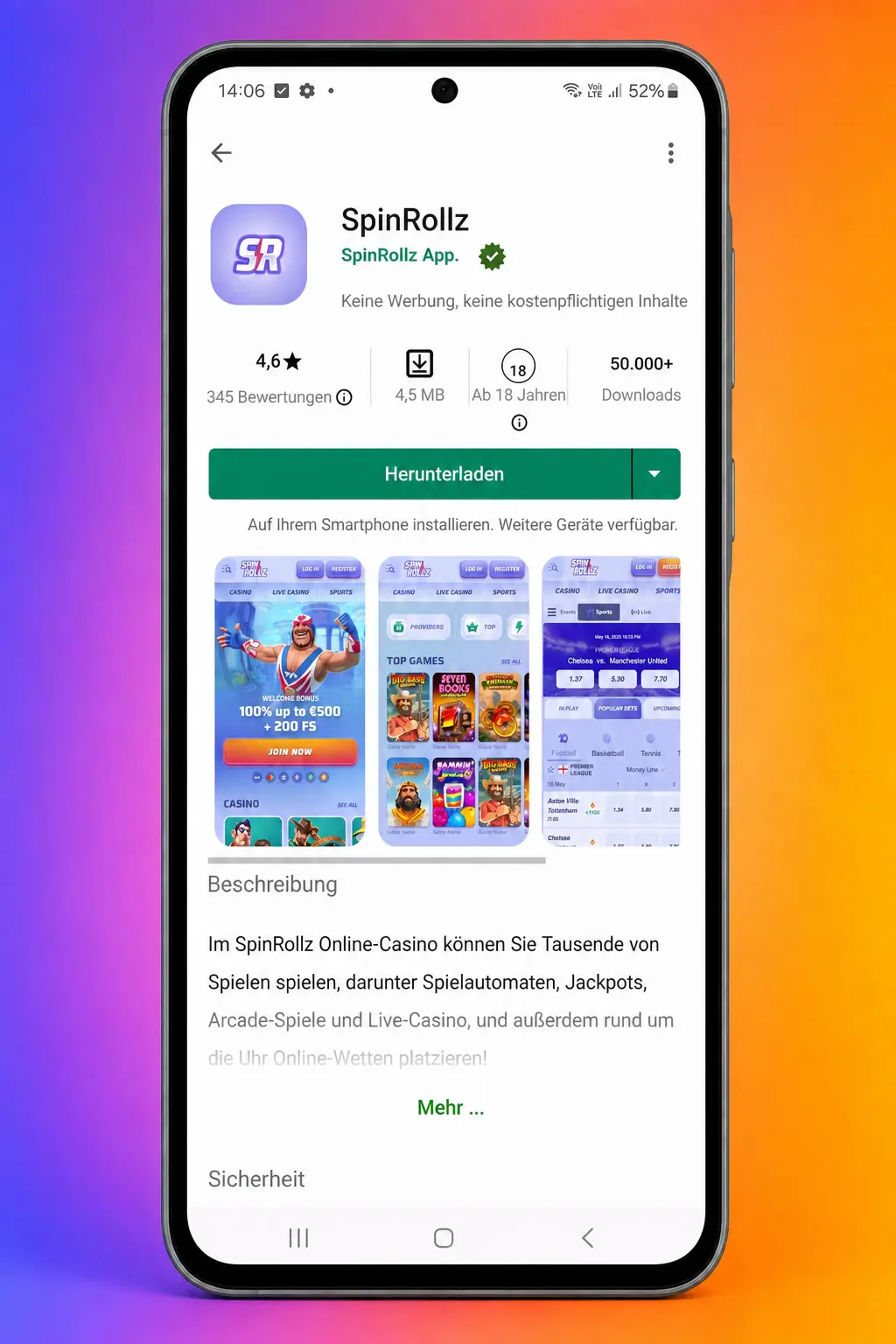 Schritt-für-Schritt-Anleitung zur Installation der Spinrollz Android APK auf dem Smartphone