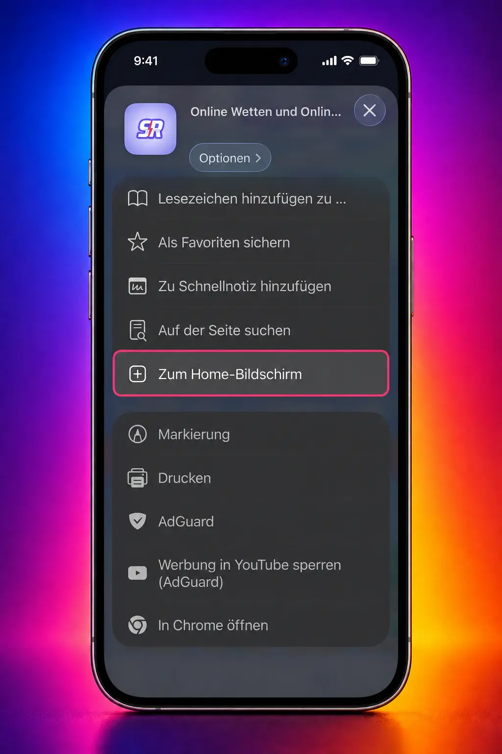 iPhone mit Spinrollz iOS Installation: Download, Home-Bildschirm, Anmeldung und Face ID