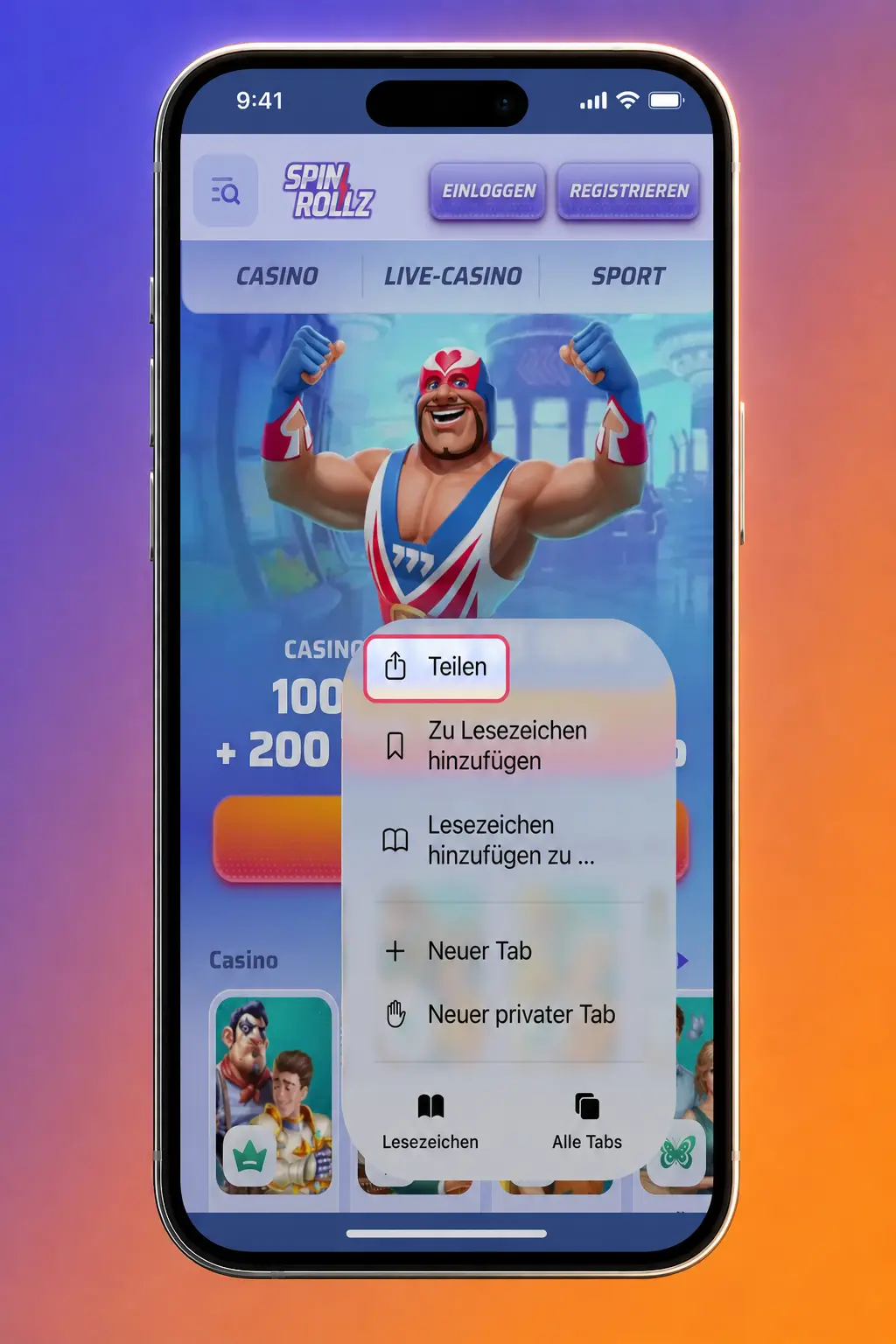 Spinrollz App für iOS auf iPhone und iPad installieren mit Anleitung zur Web App und Home-Bildschirm